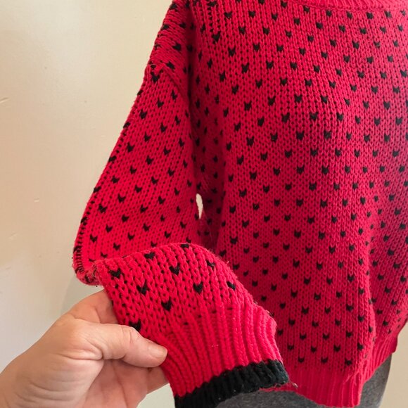 Vintage 80s Club Sportif de Paris red and black sweater, size large - Picture 2 of 7